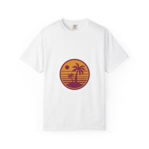 Sunset Palm Circle graphic T-Shirt | "It's a New Day" back typography