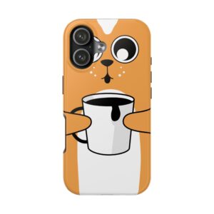 Cute Fox Holding Coffee Phone Case | Orange Animal Illustration